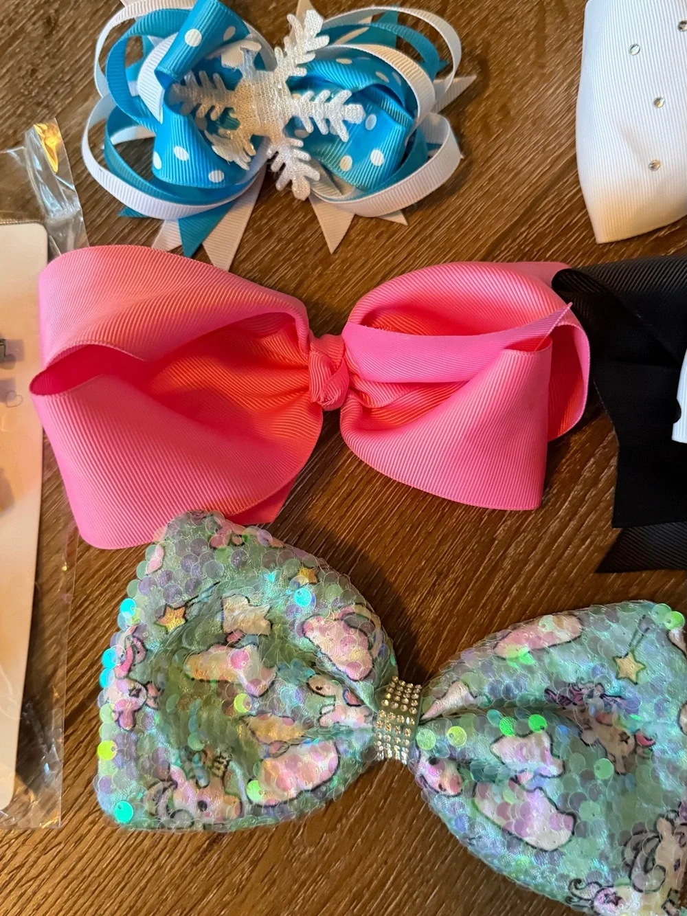 Kids Colorful Hair Bow Set - Assorted Pink, Black, White, Blue & Multicolor